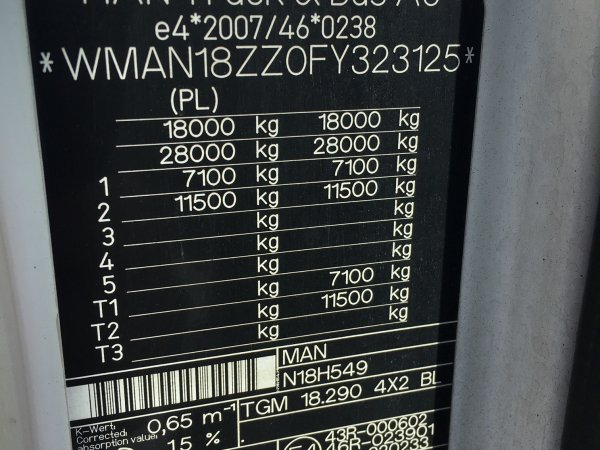 MAN TGM 18.290 cu cisterna de LAPTE